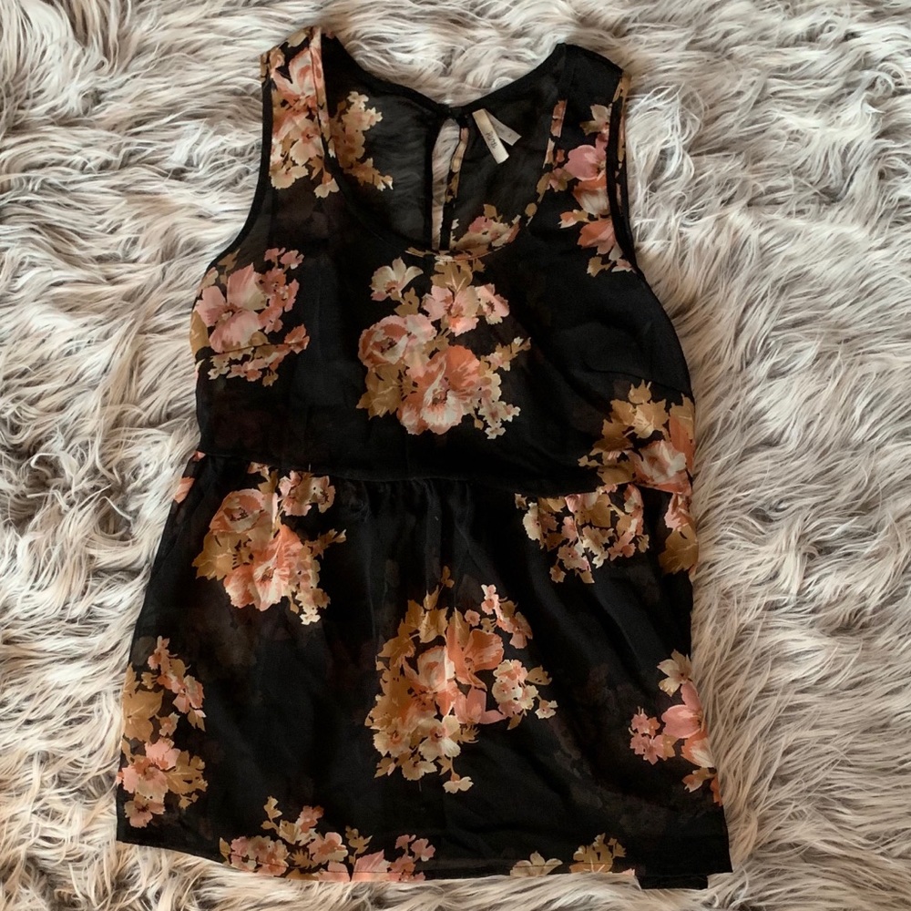 Babydoll Black Floral Top